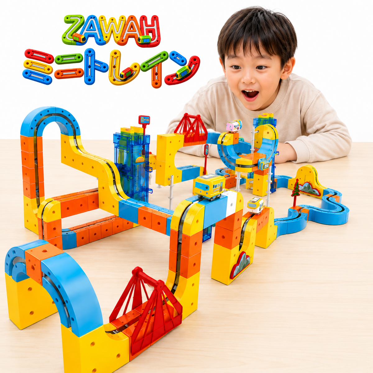 ZAWAH ミニトレインのセット全体