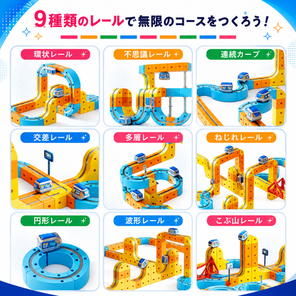 9種類のレールパーツ